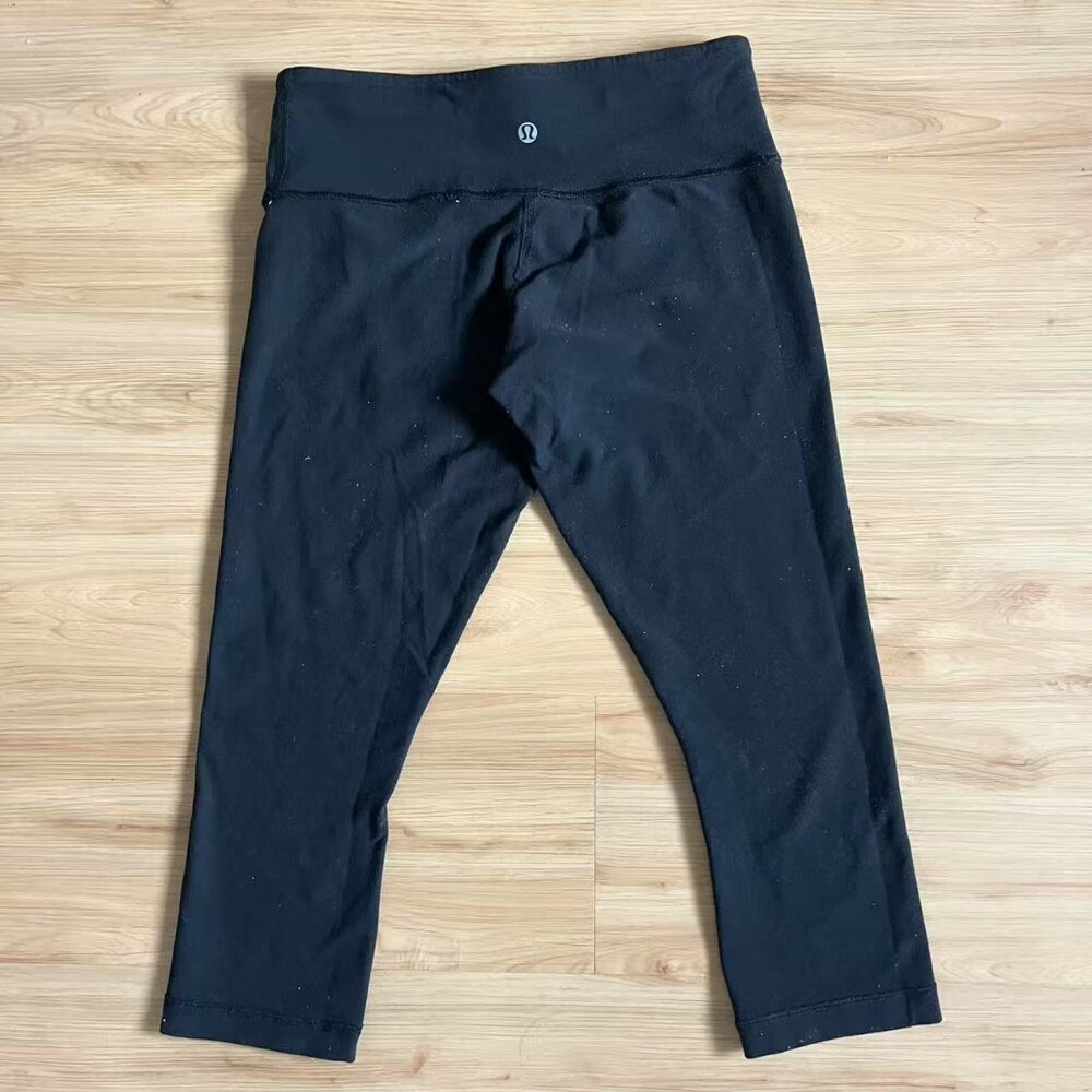 LULULEMON Wunder Under Black Crop Leggings Womens Size 6